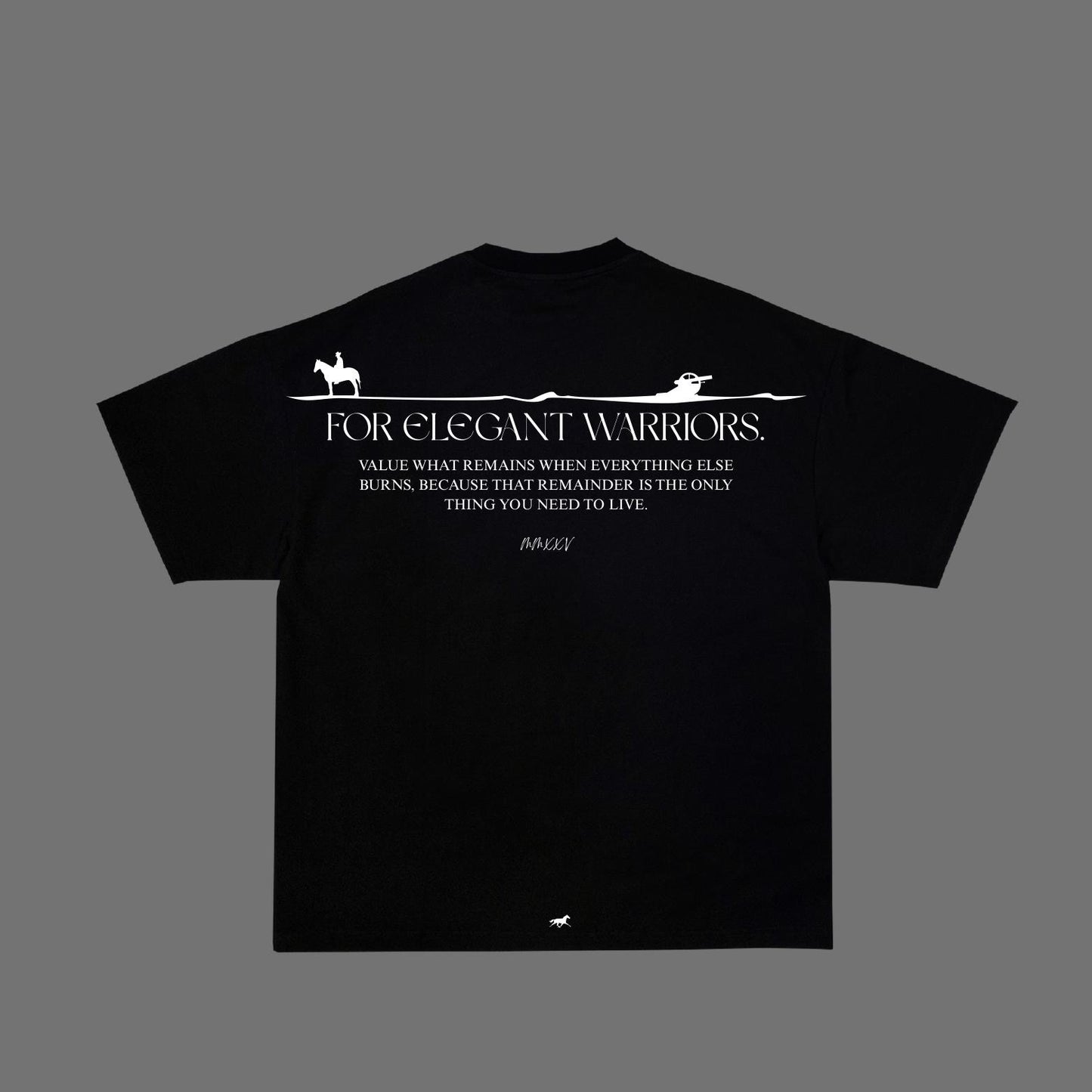 T-SHIRT BLACK "FOR ELEGANT WARRIORS"